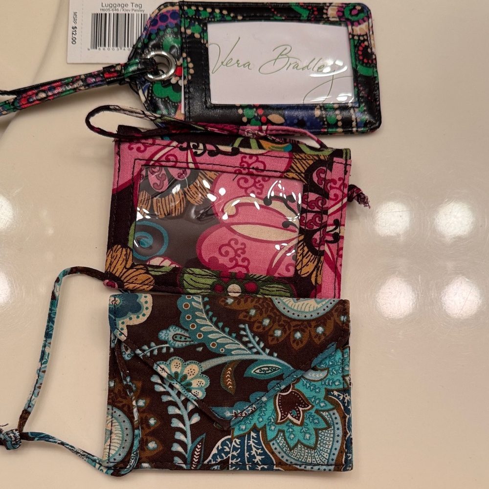 Vera Bradley Floral Luggage Tag and ID Set